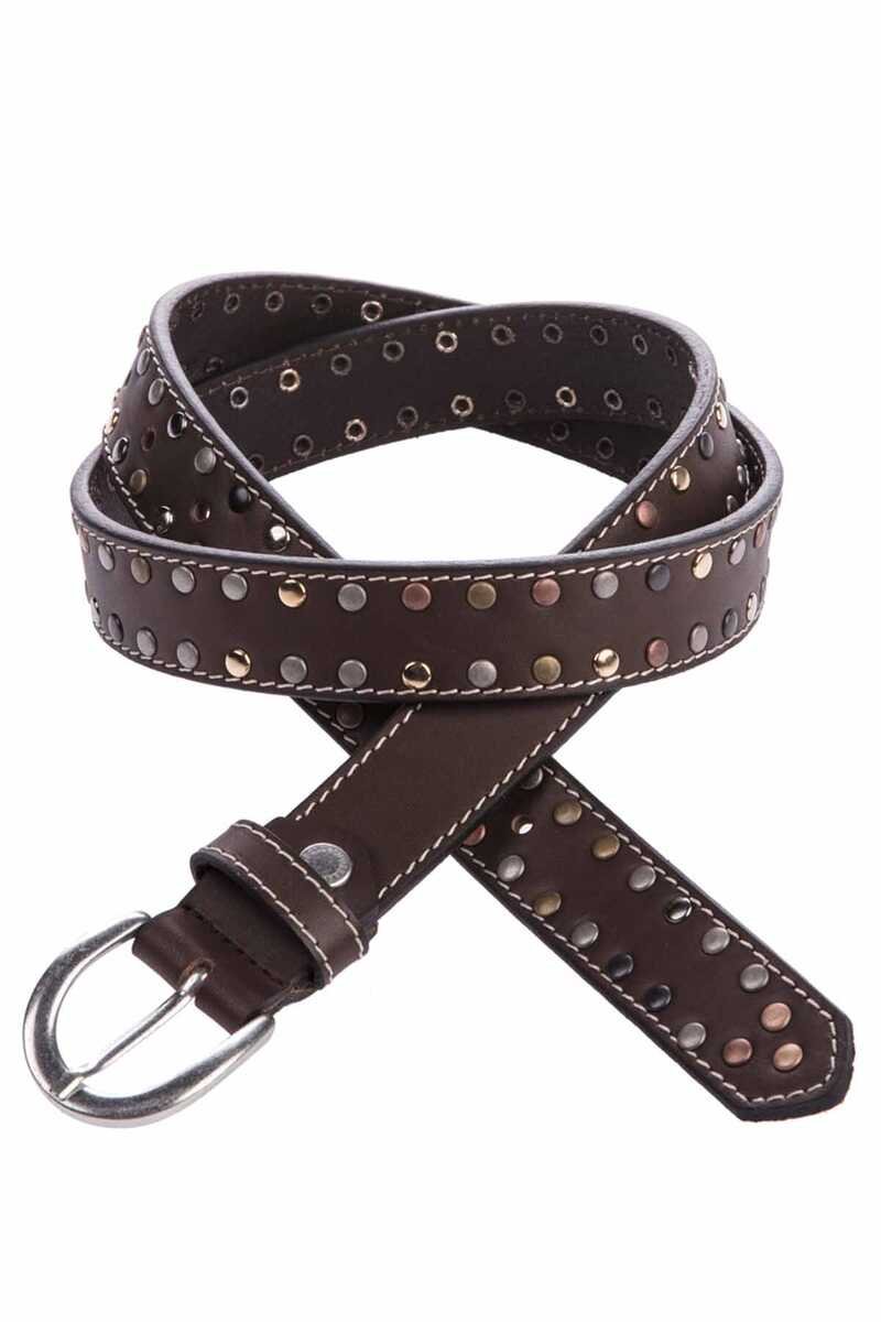 WG104 Metal Embossed Genuine Leather Women's Belt