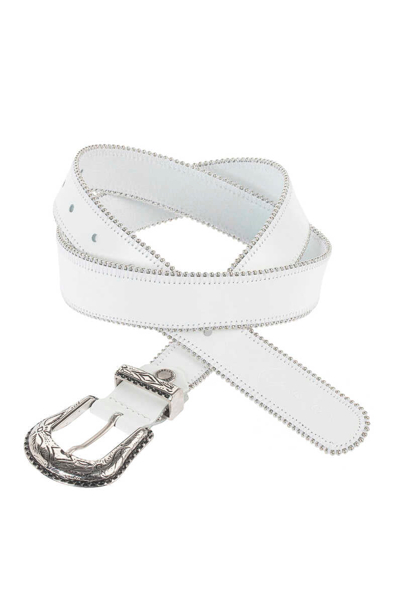 WG117 Metal Buckle Plain Leather Women's Belt
