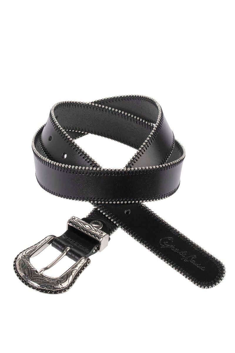 WG117 Metal Buckle Plain Leather Women's Belt