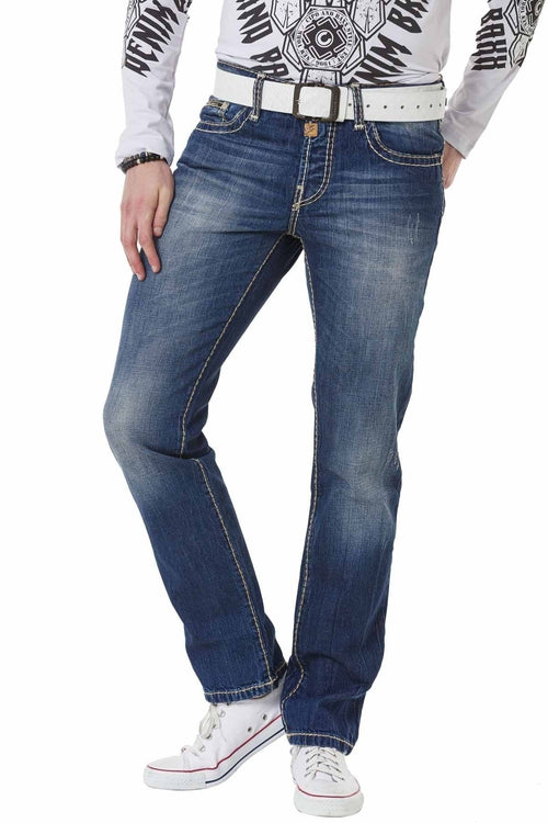 C-0688 Contrast Stitch Relaxed Fit Men's Jeans