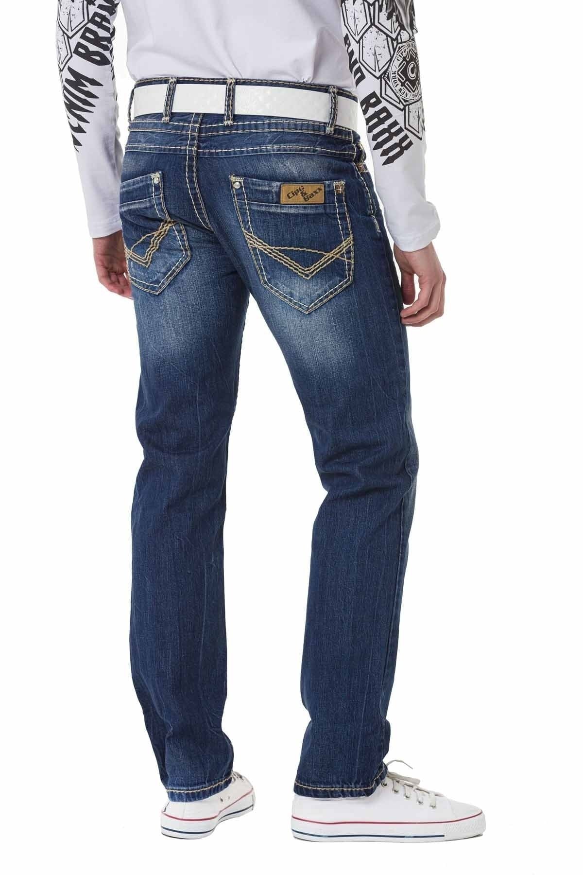 C-0688 Contrast Stitch Relaxed Fit Men's Jeans