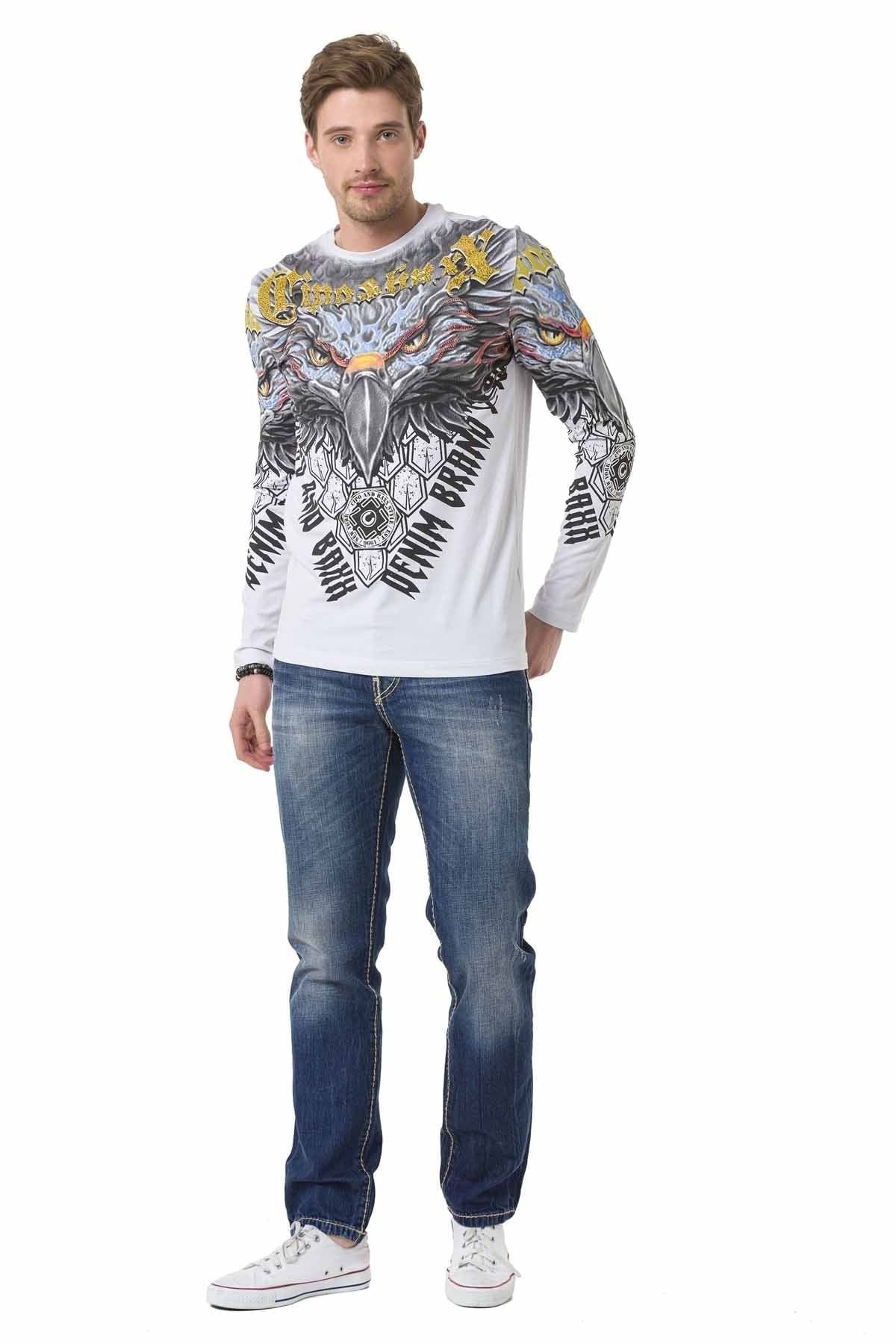 C-0688 Contrast Stitch Relaxed Fit Men's Jeans