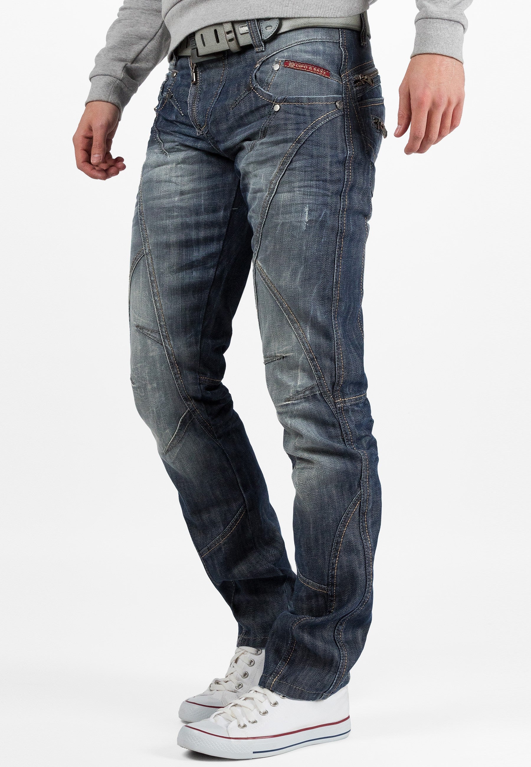 C-0751 Heavy Stitch Zip Men's Jeans