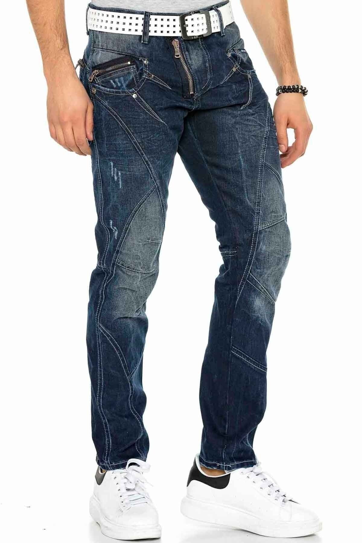 C-0768 Paneled External Zip Men's Jeans