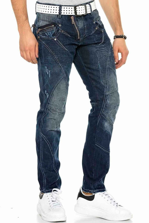 C-0768 Paneled External Zip Men's Jeans