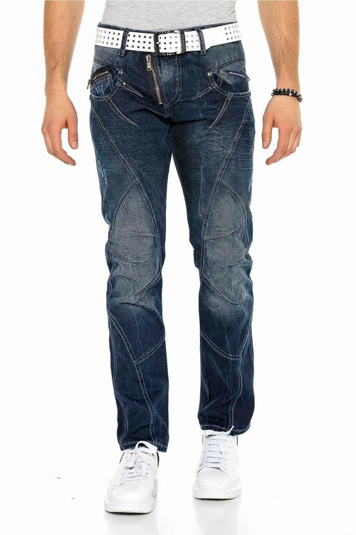 C-0768 Paneled External Zip Men's Jeans