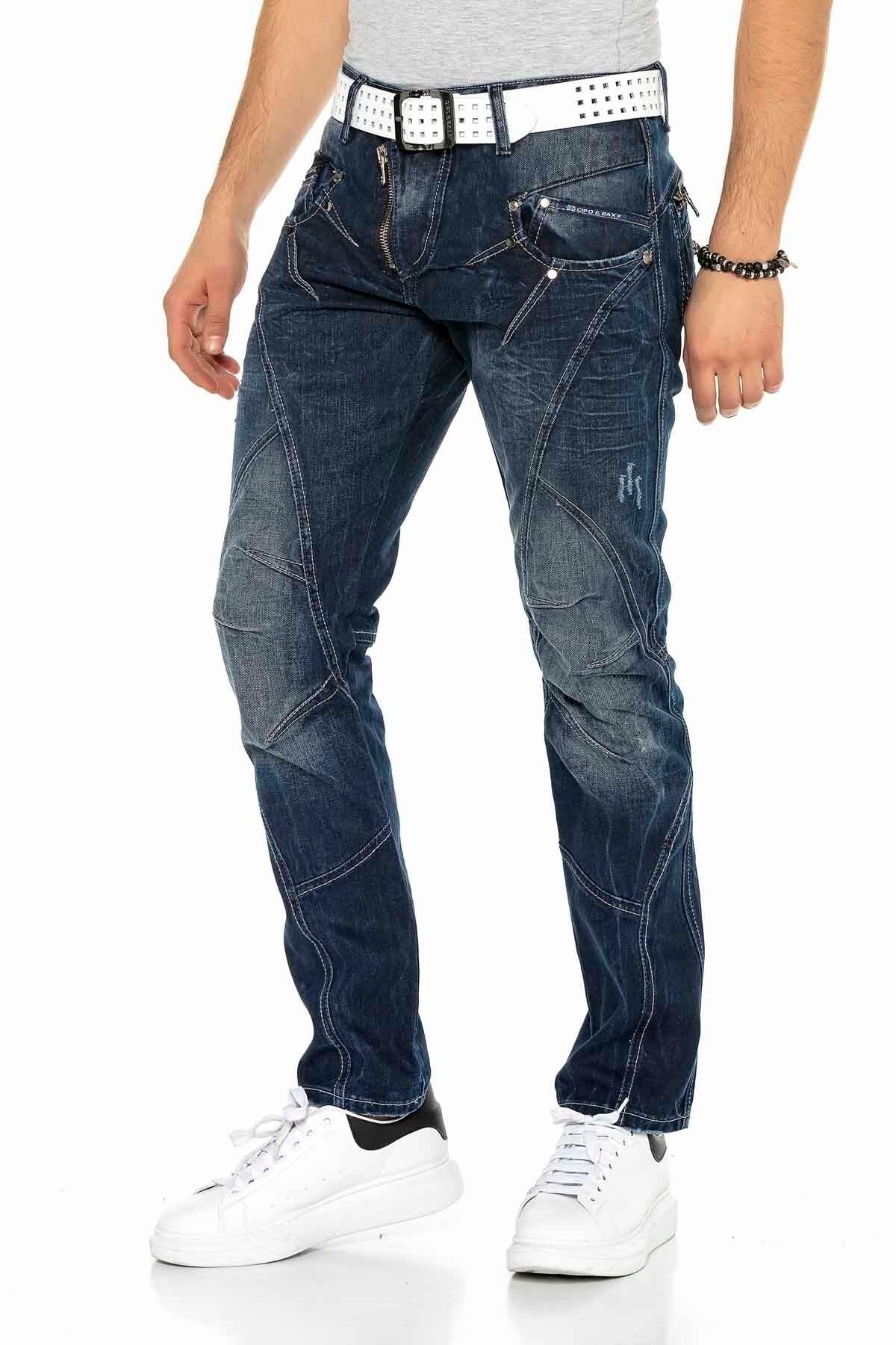 C-0768 Paneled External Zip Men's Jeans