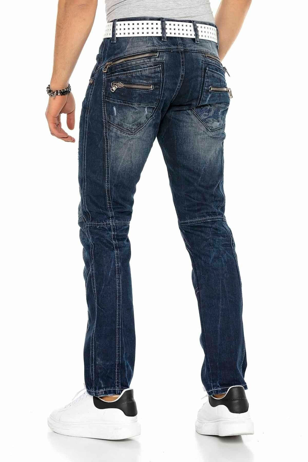 C-0768 Paneled External Zip Men's Jeans