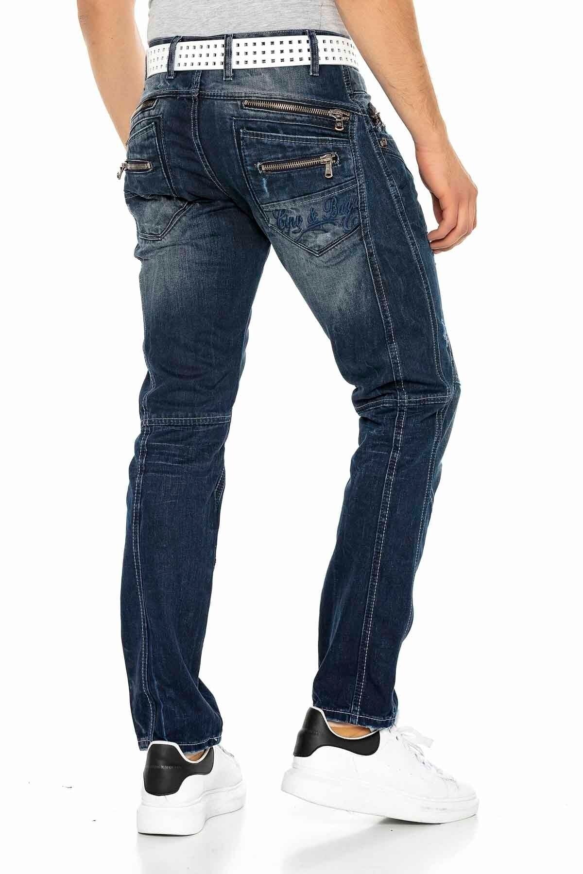 C-0768 Paneled External Zip Men's Jeans