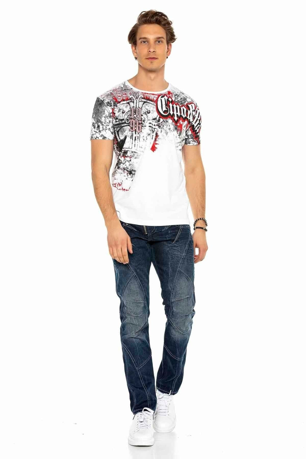 C-0768 Paneled External Zip Men's Jeans