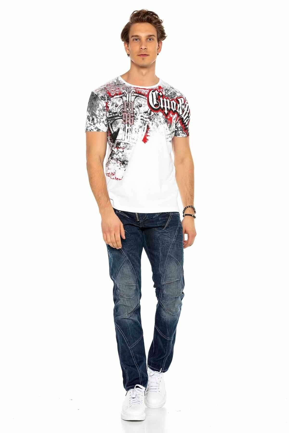 C-0768 Paneled External Zip Men's Jeans
