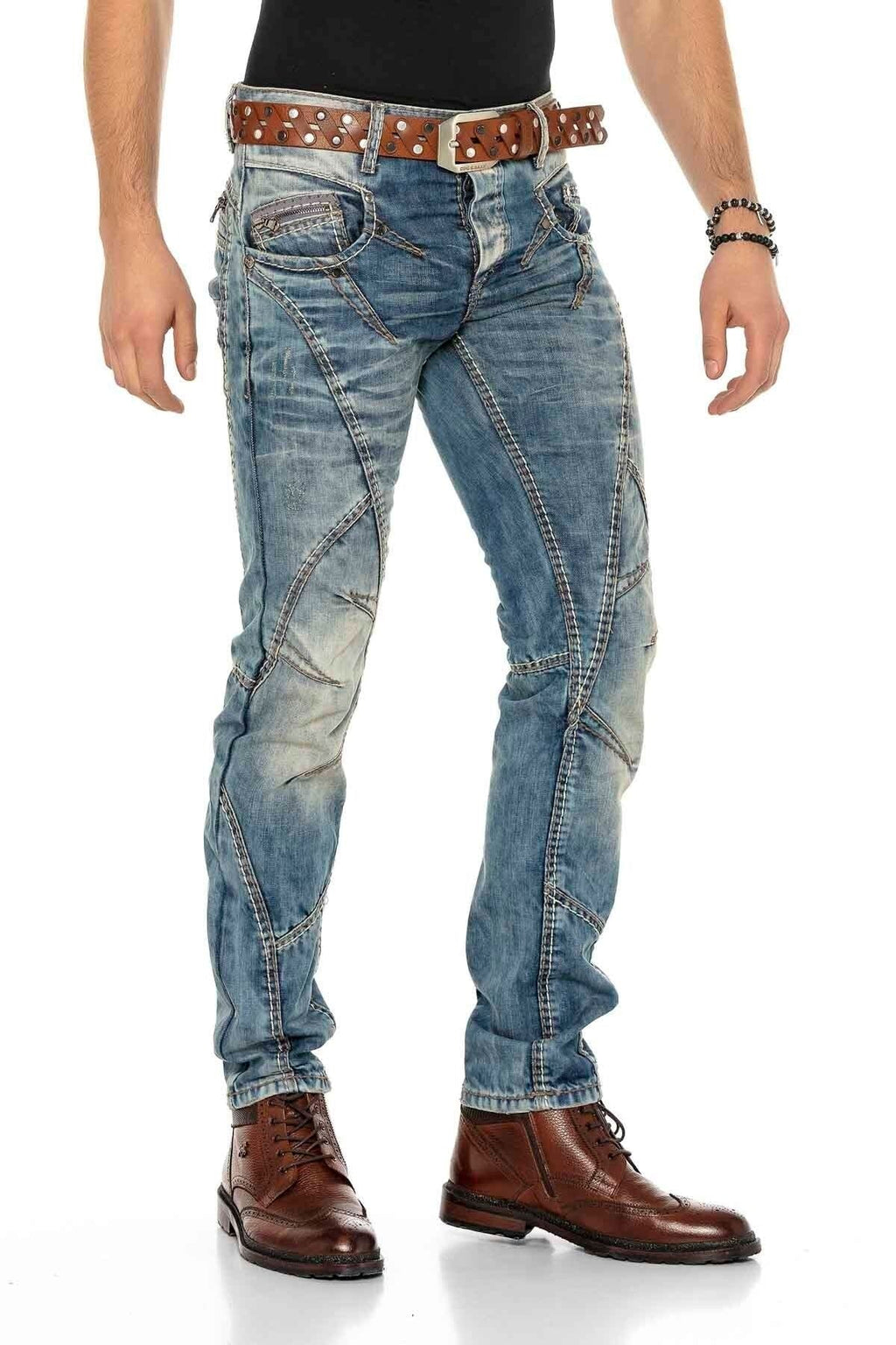 C-0894 Heavy Stitch Low-Rise Men's Jeans