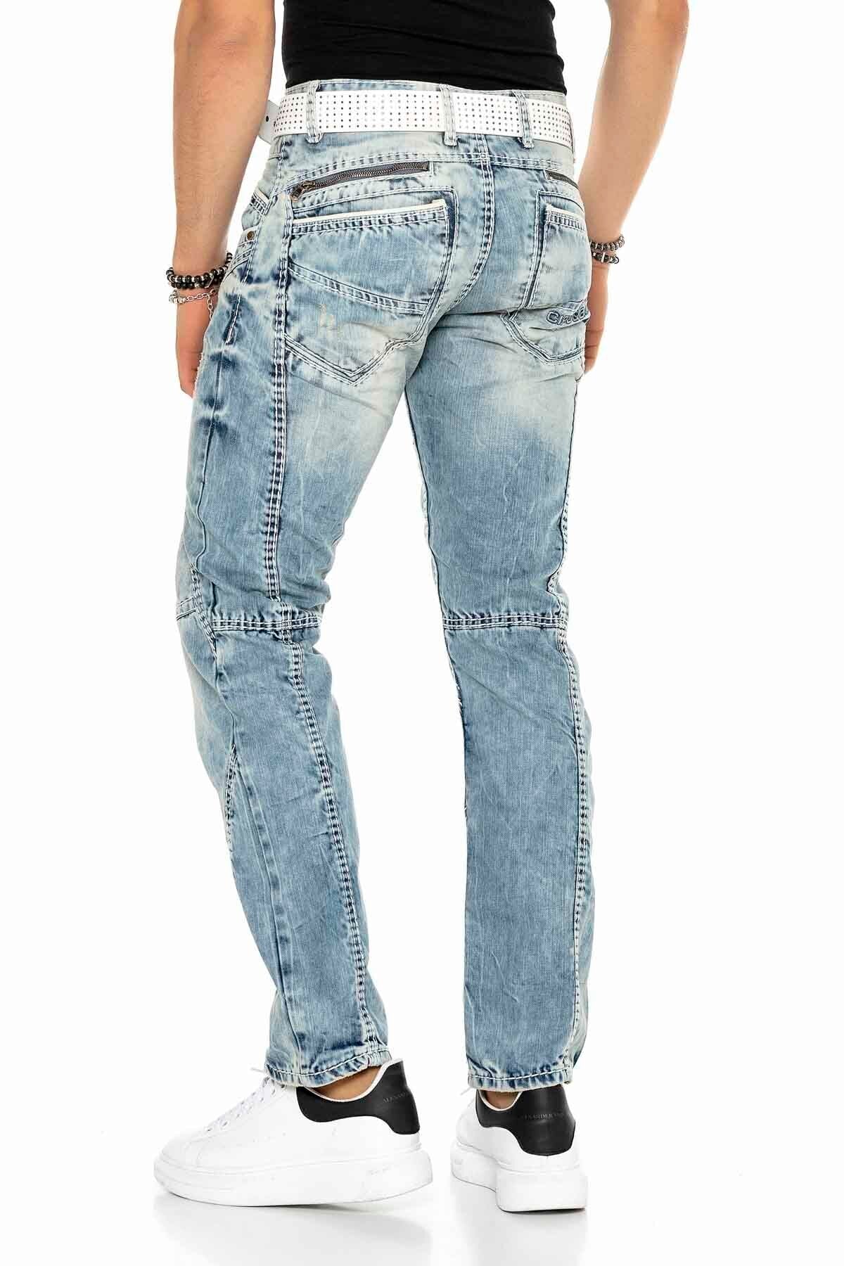 C-0894A Stitched Distressed Men's Jeans