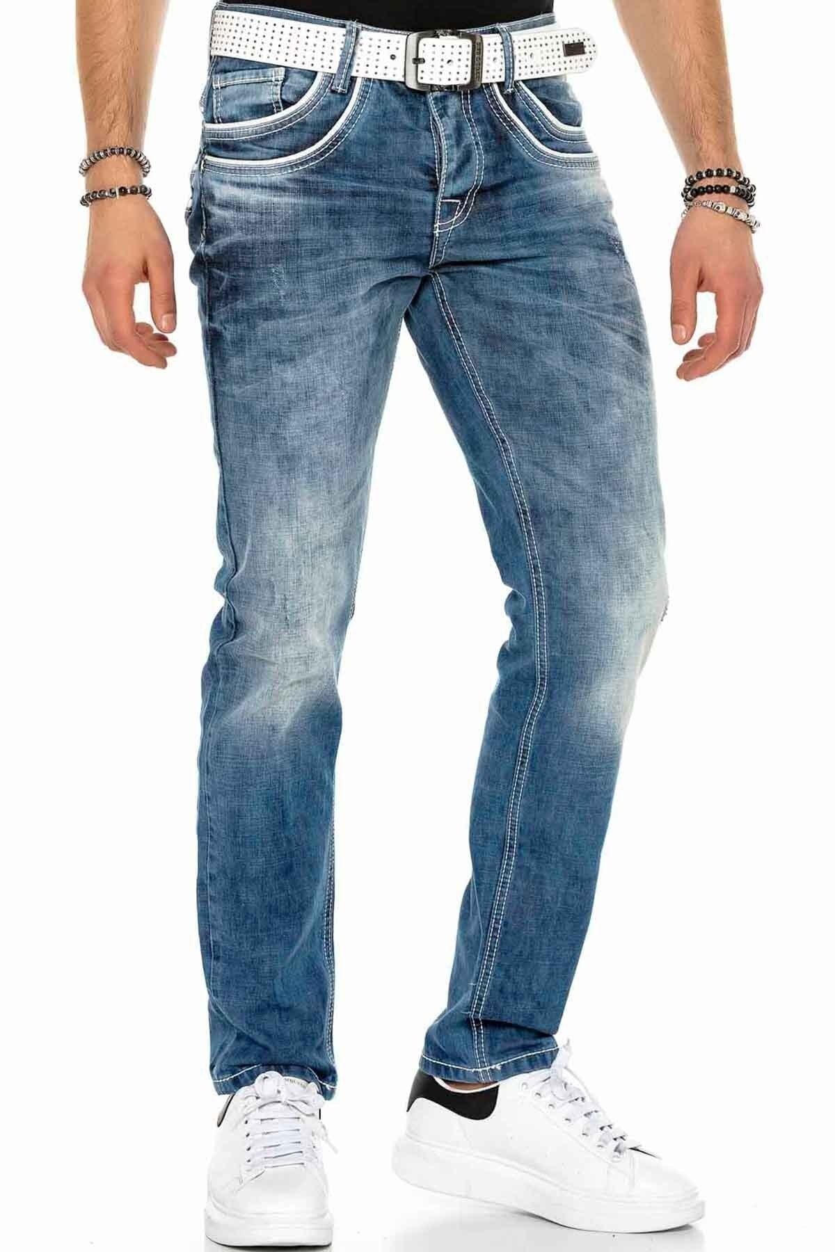 C-1127 Double-Layer Embroidered Pocket Men's Jeans