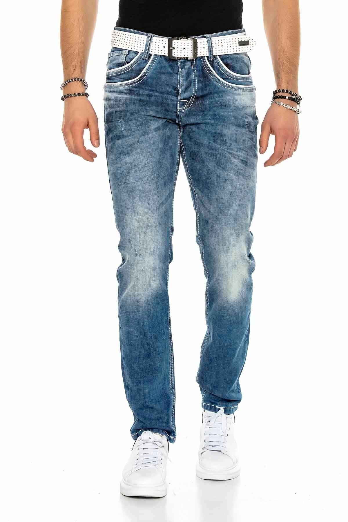 C-1127 Double-Layer Embroidered Pocket Men's Jeans