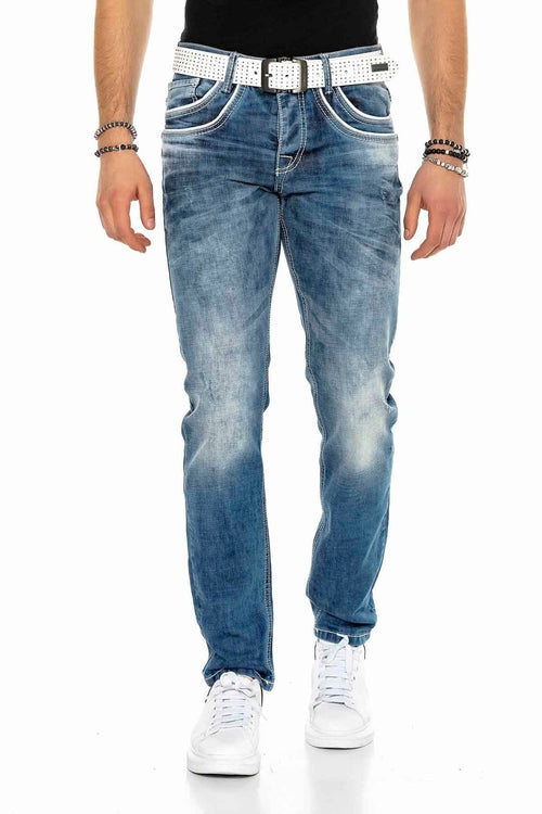 C-1127 Double-Layer Embroidered Pocket Men's Jeans