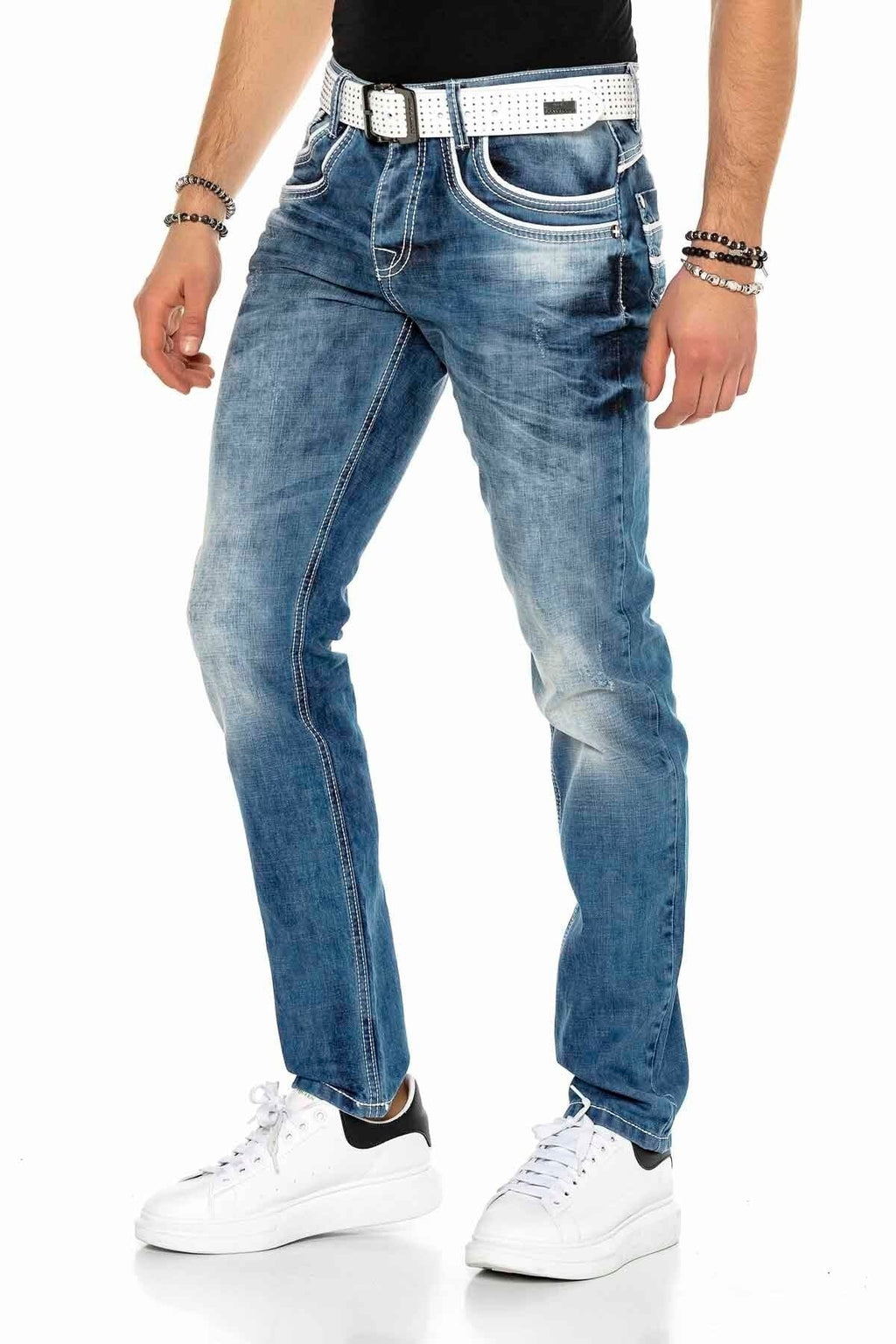 C-1127 Double-Layer Embroidered Pocket Men's Jeans