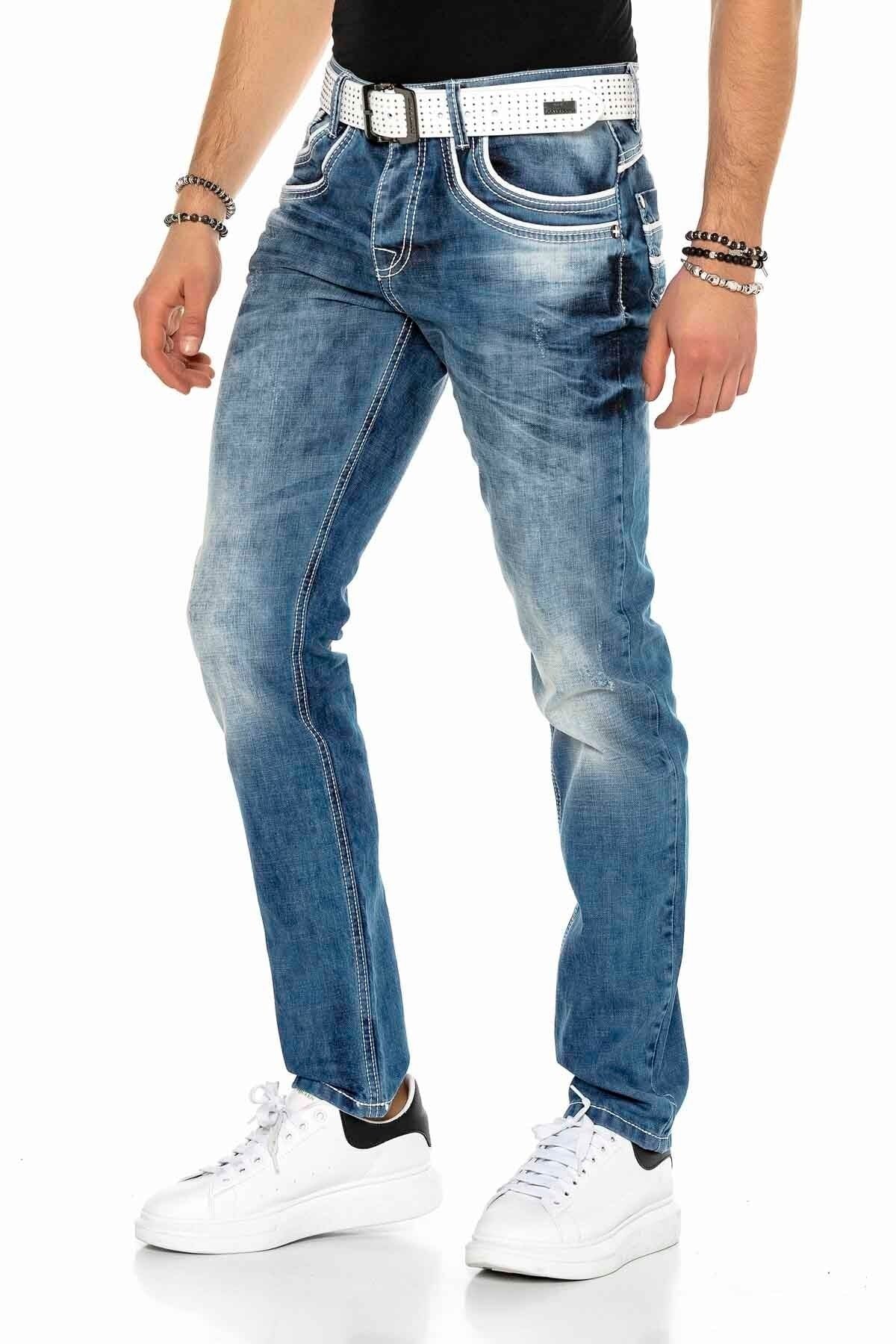 C-1127 Double-Layer Embroidered Pocket Men's Jeans