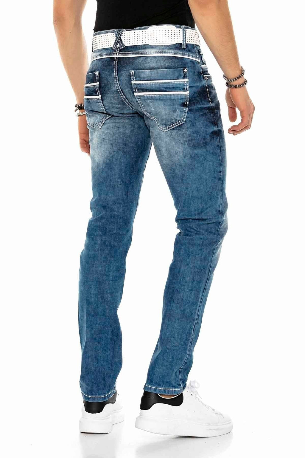 C-1127 Double-Layer Embroidered Pocket Men's Jeans