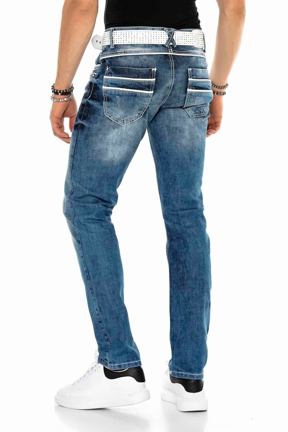C-1127 Double-Layer Embroidered Pocket Men's Jeans