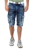 CK295 Eye-Catching Decorative Zip Men's Capris