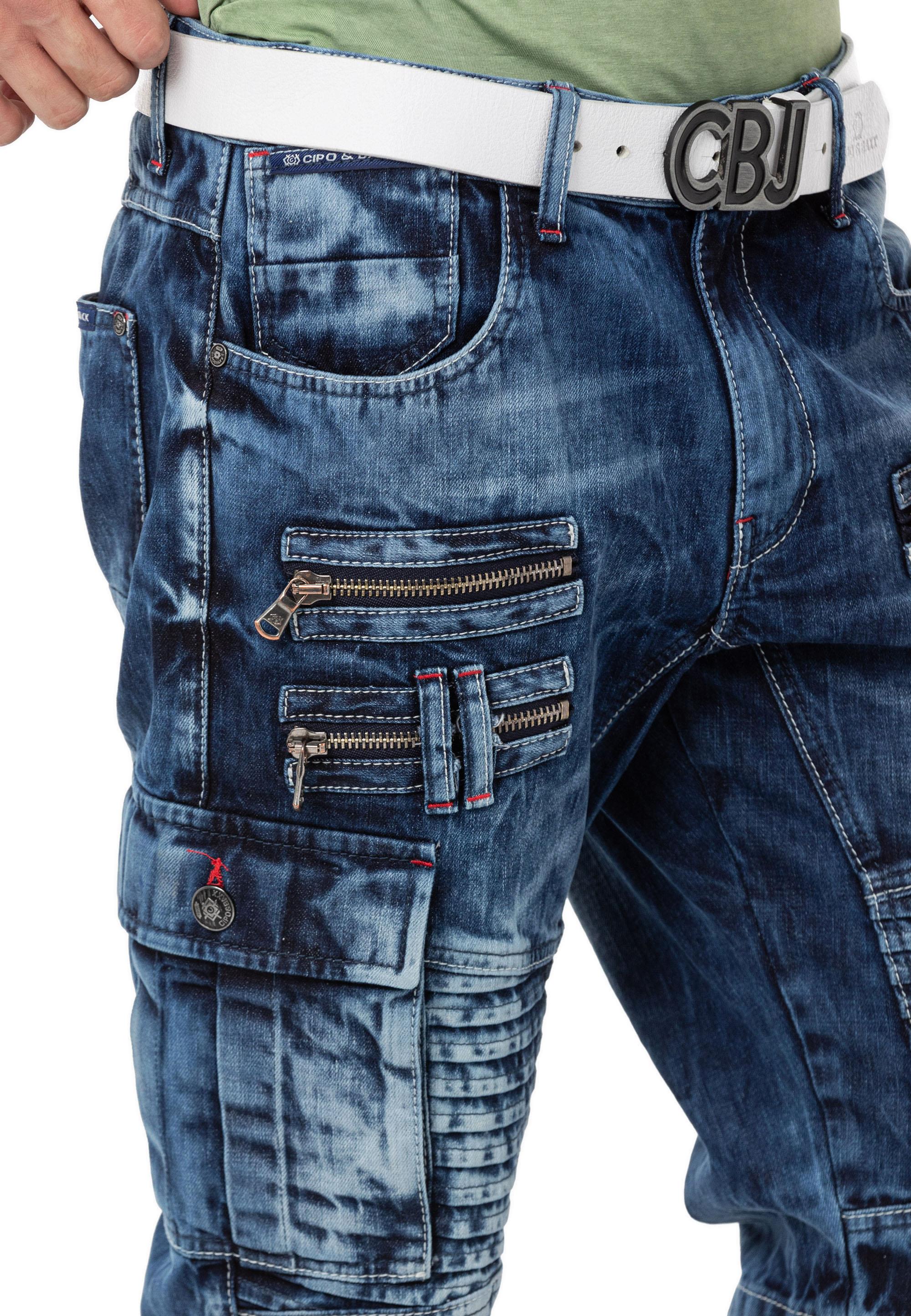 CK295 Eye-Catching Decorative Zip Men's Capris