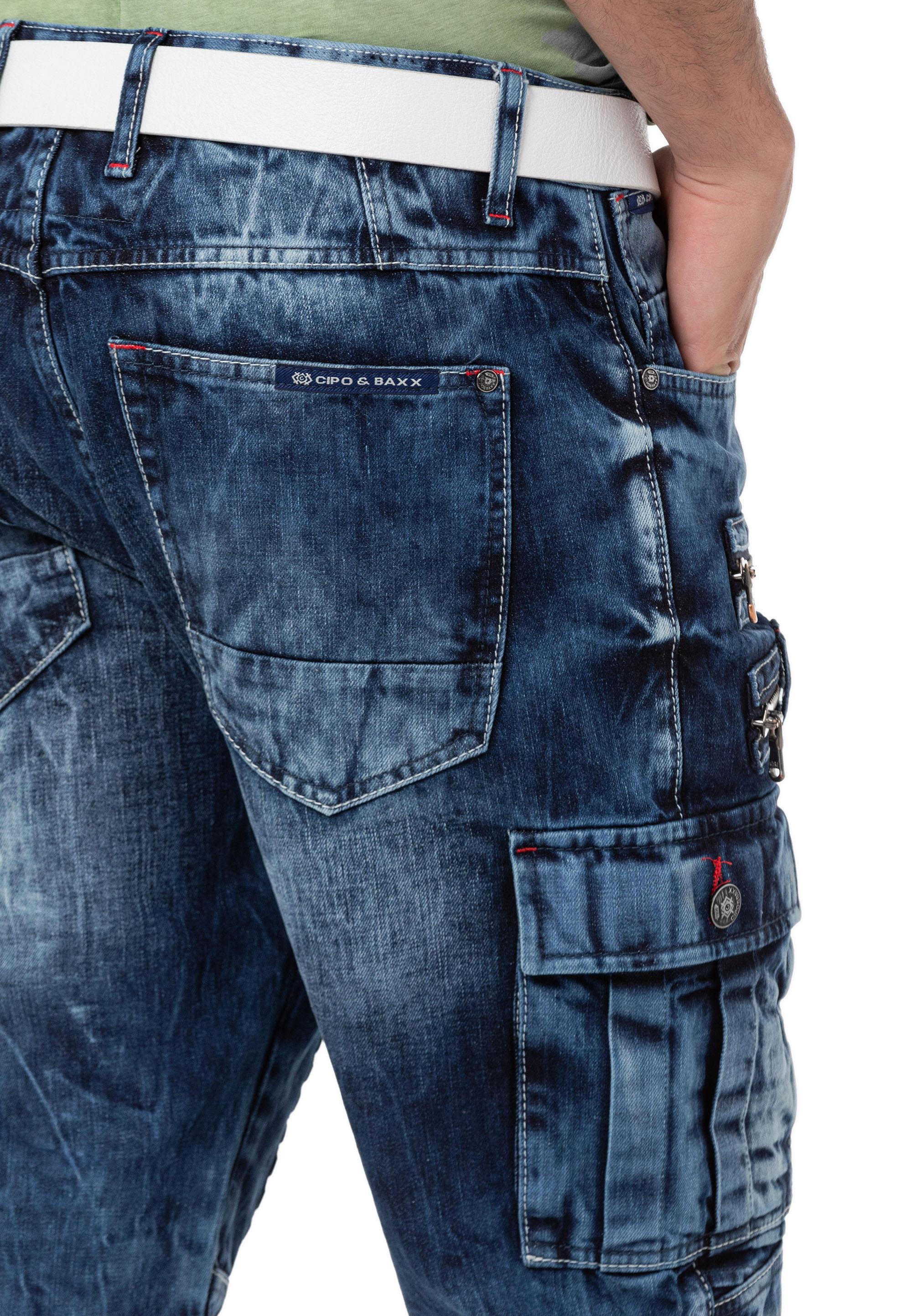 CK295 Eye-Catching Decorative Zip Men's Capris