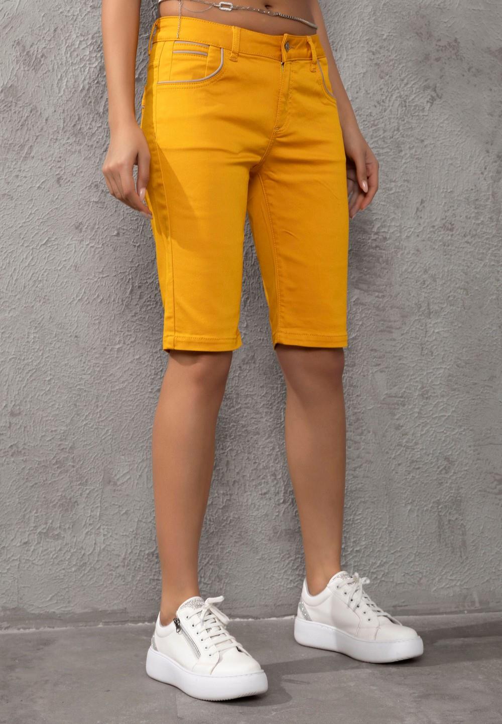 WK196 Contrast Pocket Trim Detail Women's Capris