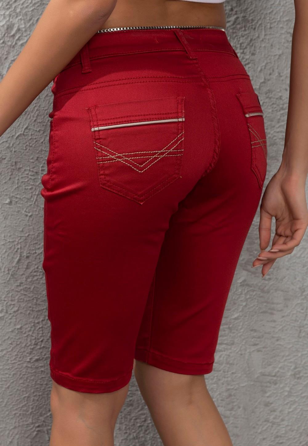 WK196 Contrast Pocket Trim Detail Women's Capris