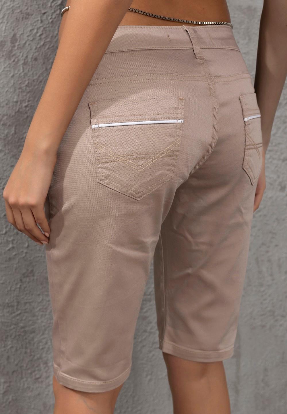WK196 Contrast Pocket Trim Detail Women's Capris