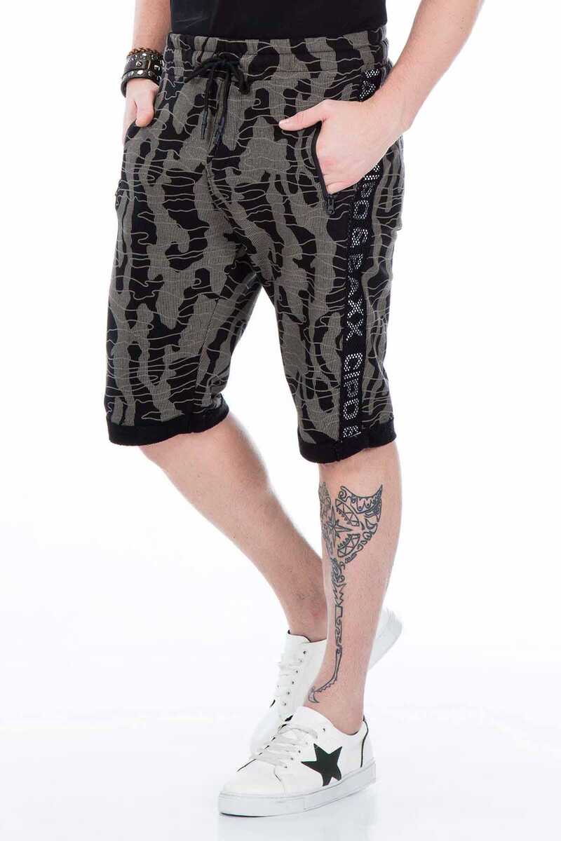 CK167 Camo Print Men's Capri Joggers