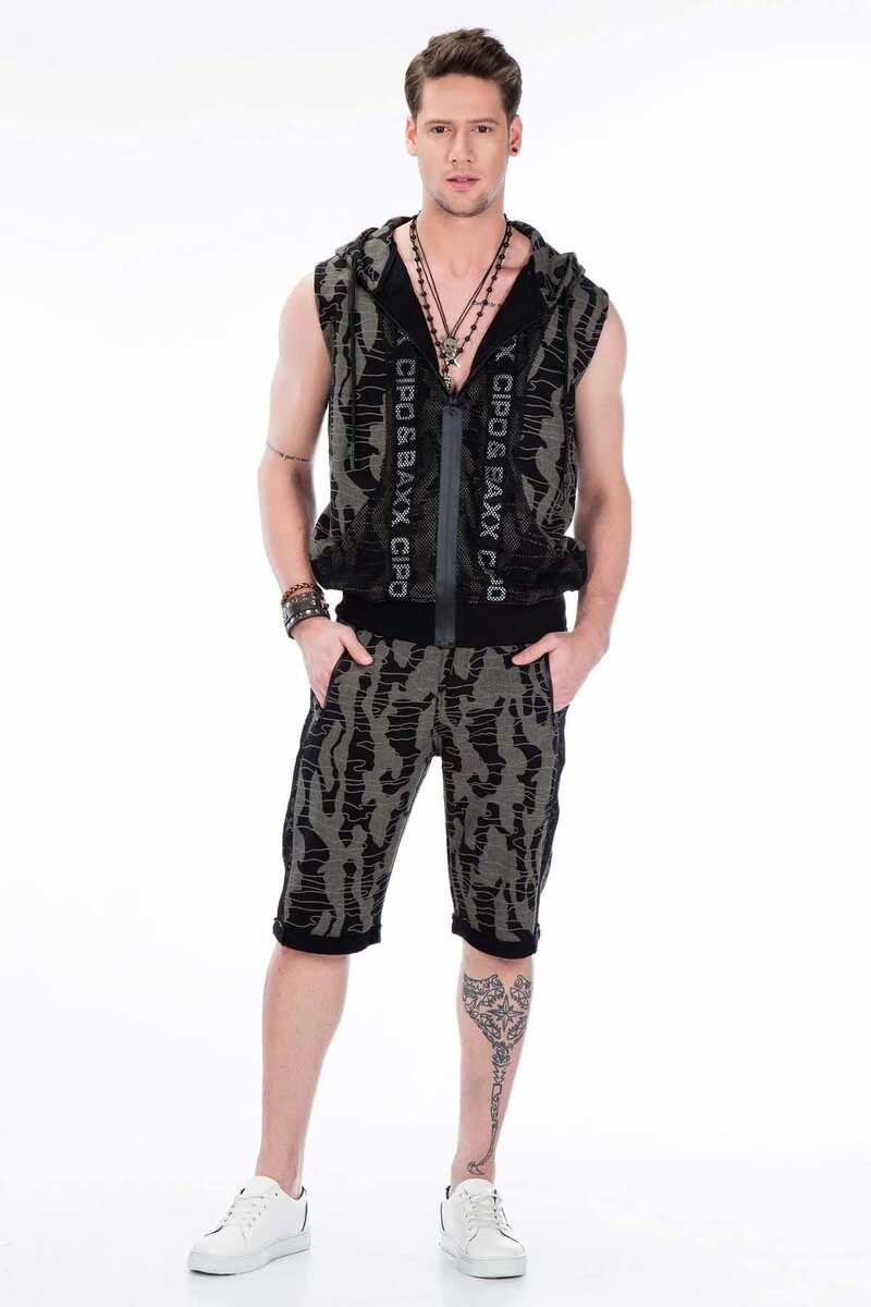 CK167 Camo Print Men's Capri Joggers