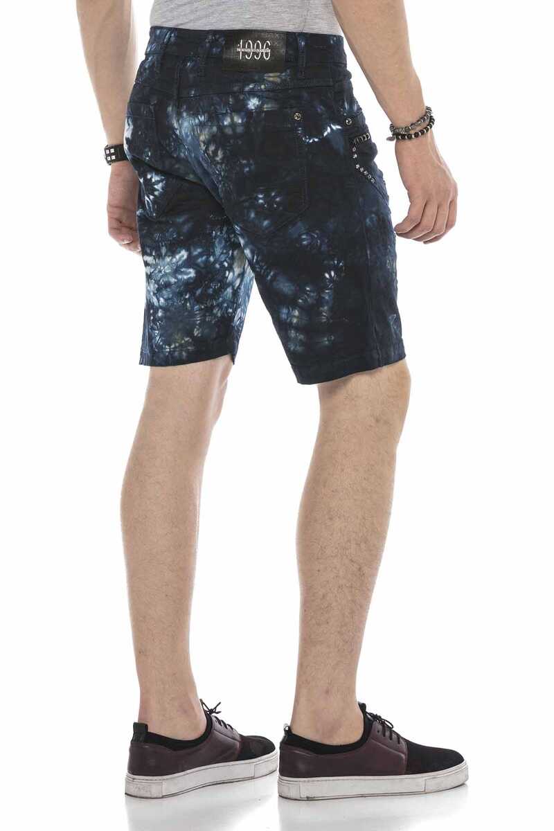 CK205 Variegated Hidden Rip Denim Capri Shorts