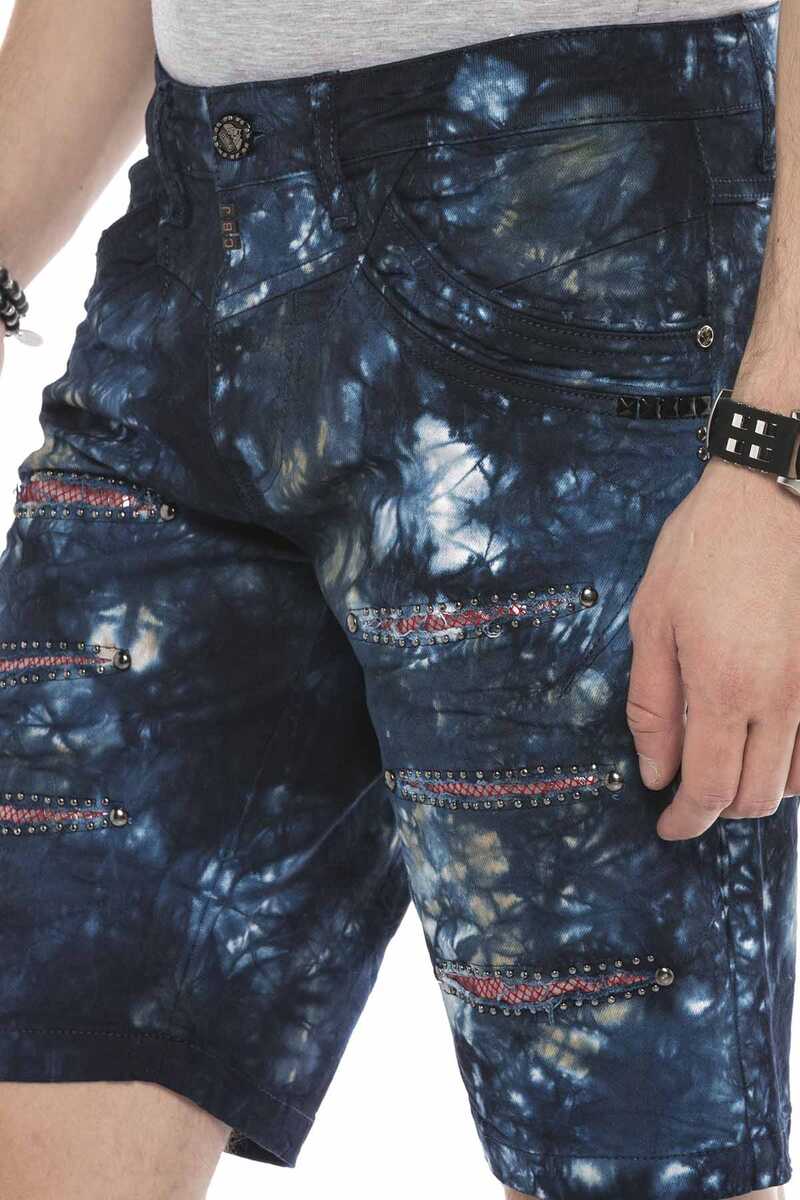 CK205 Variegated Hidden Rip Denim Capri Shorts