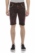 CK207 Variegated Glossy Metallic Denim Shorts