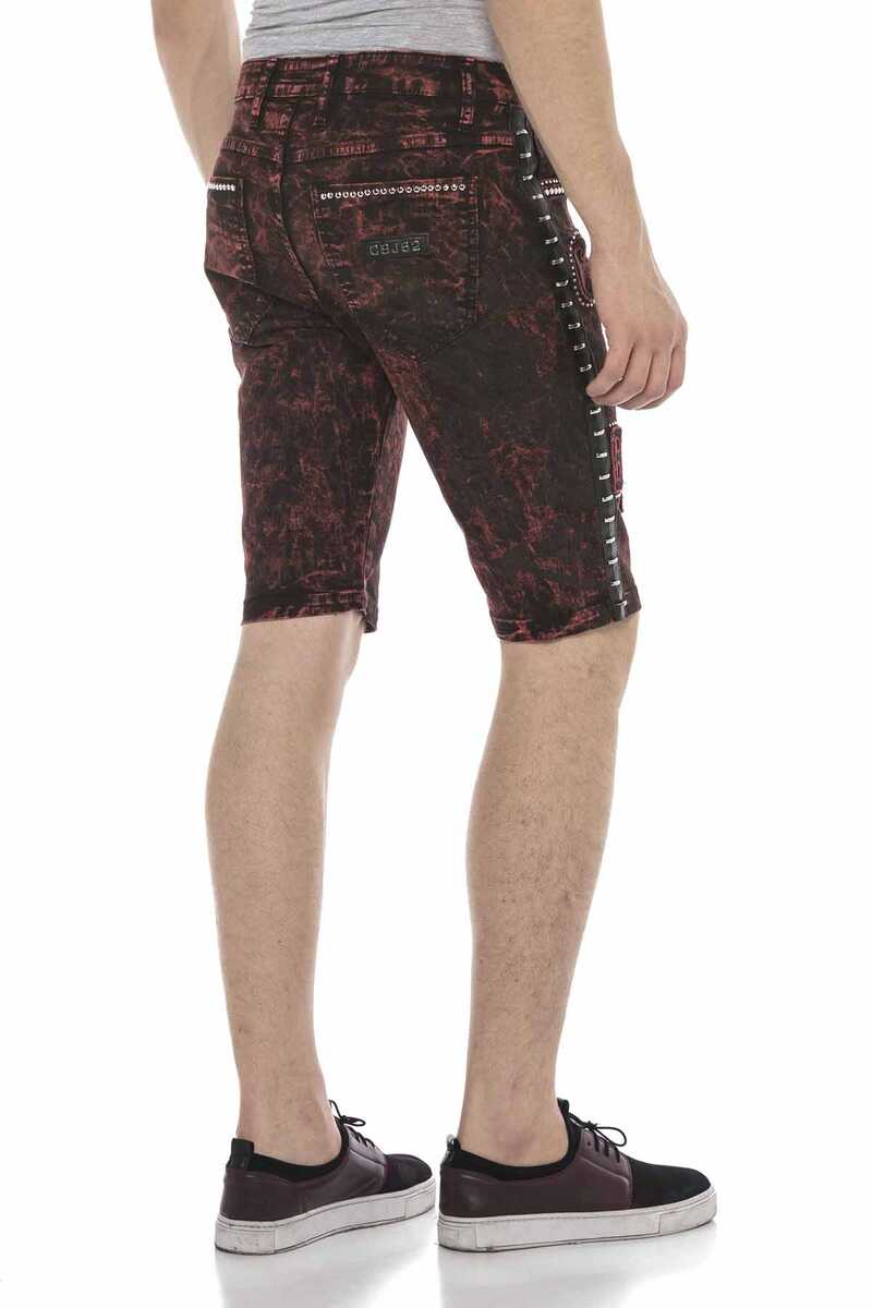 CK207 Variegated Glossy Metallic Denim Shorts