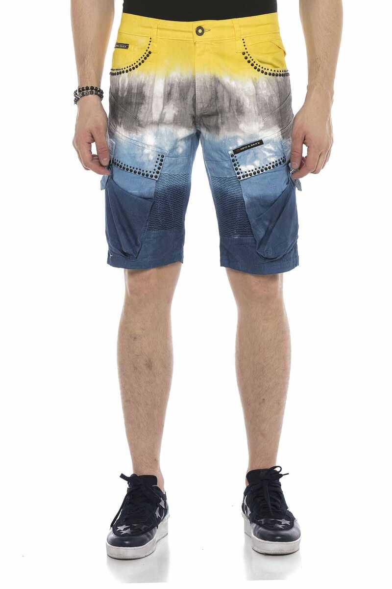 CK211 Cargo Buckle Pocket Denim Capri Shorts