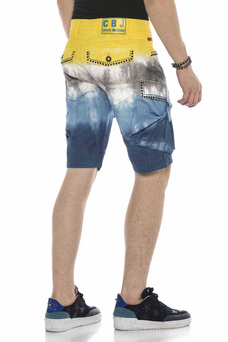 CK211 Cargo Buckle Pocket Denim Capri Shorts