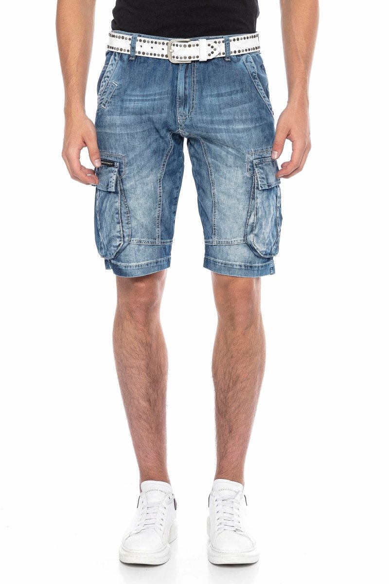 CL215 Men's Classic Pocketed Cargo Denim Shorts