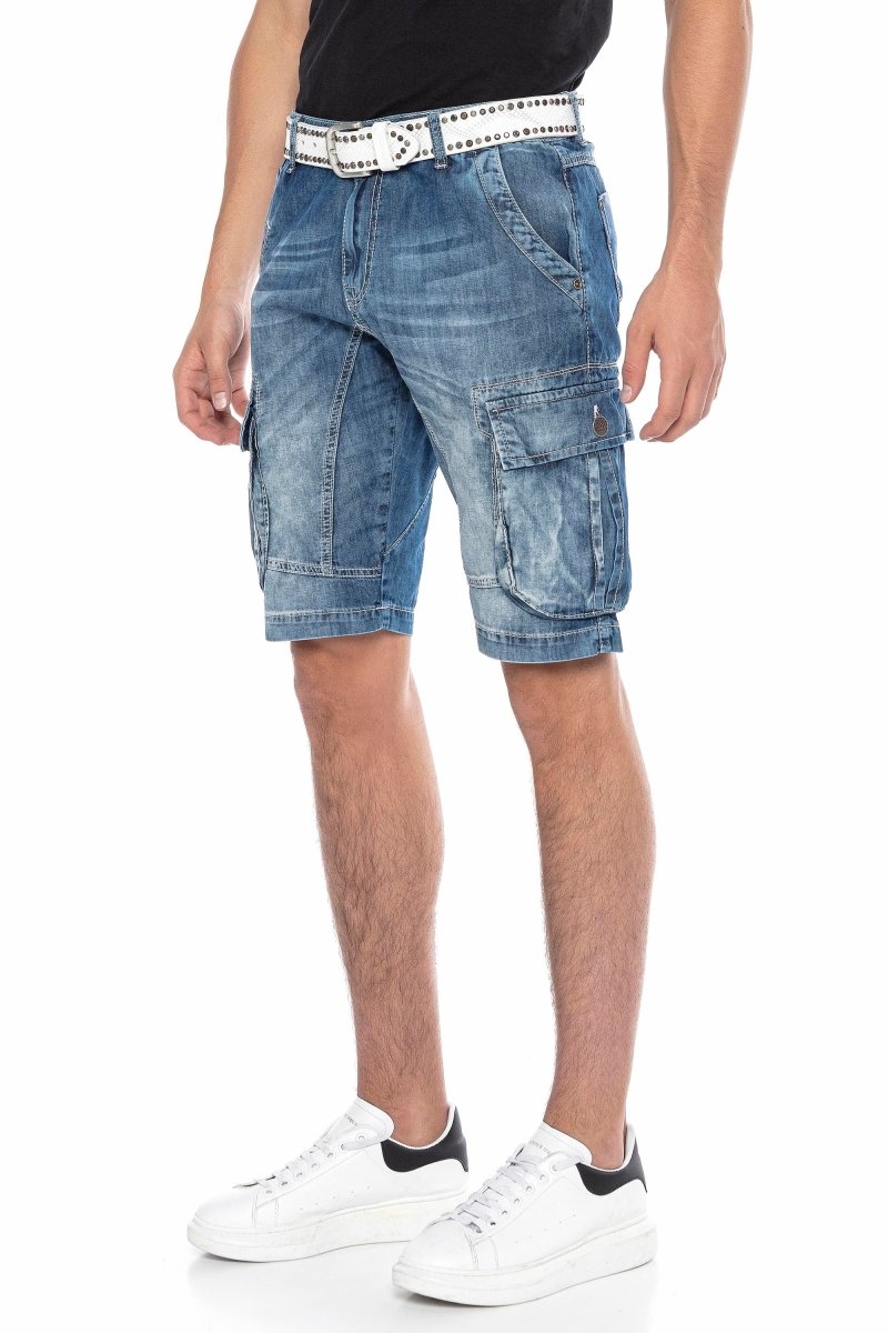 CL215 Men's Classic Pocketed Cargo Denim Shorts