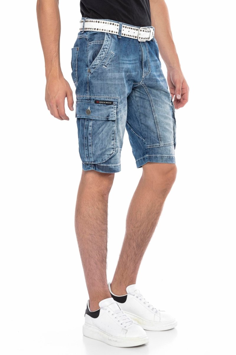 CL215 Men's Classic Pocketed Cargo Denim Shorts