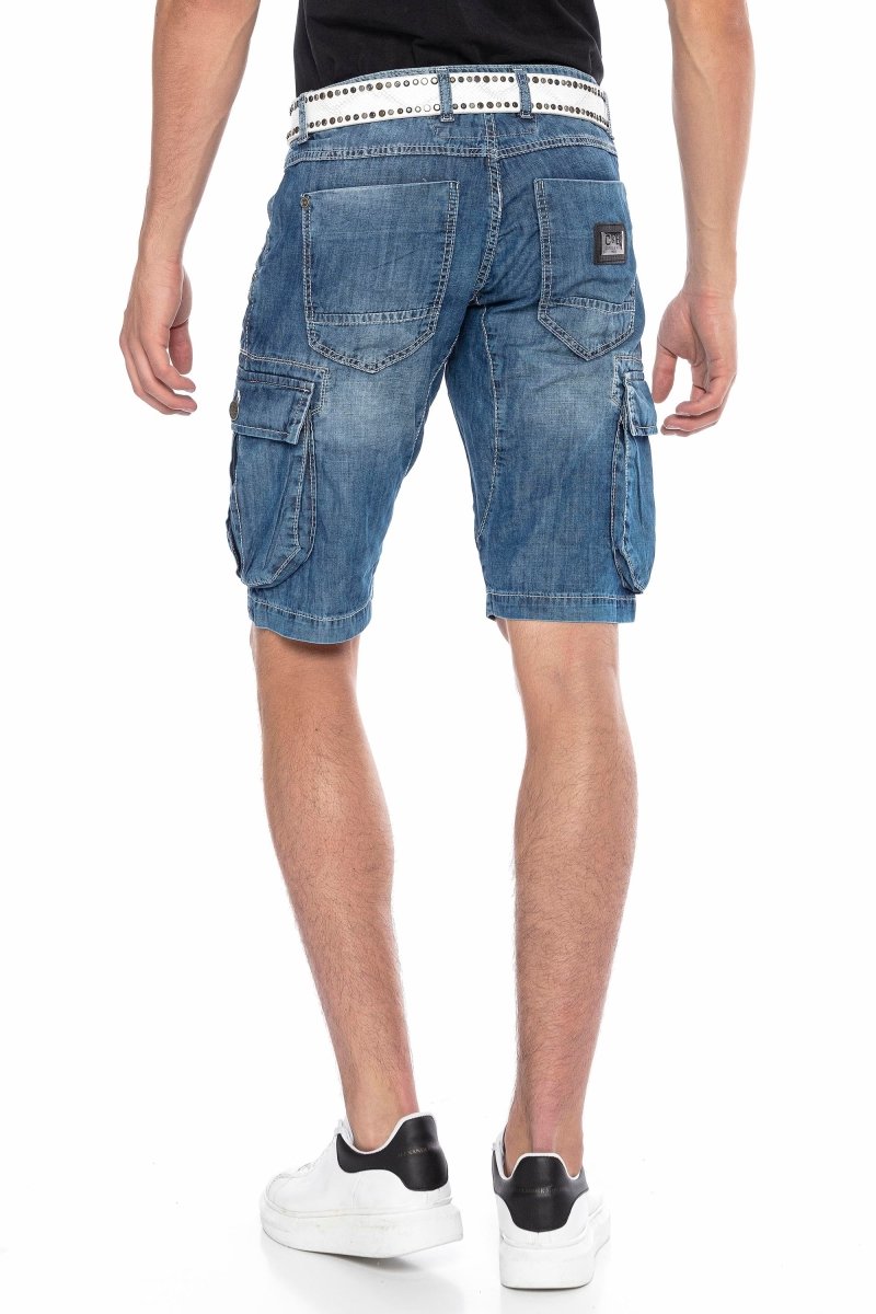 CL215 Men's Classic Pocketed Cargo Denim Shorts