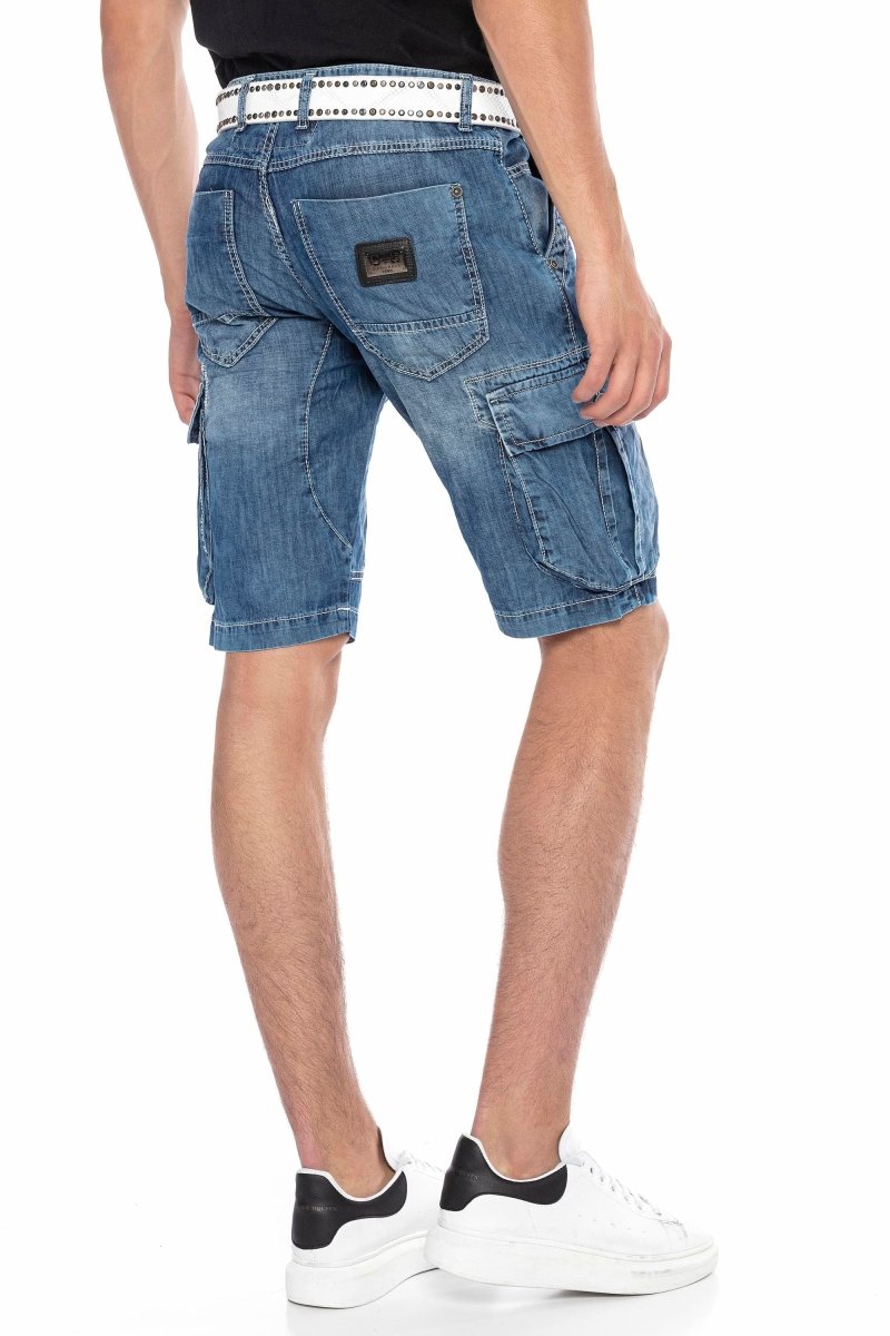 CL215 Men's Classic Pocketed Cargo Denim Shorts