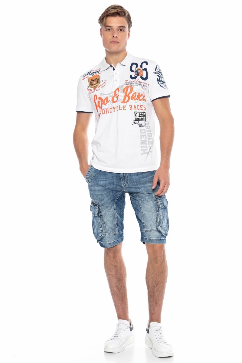 CL215 Men's Classic Pocketed Cargo Denim Shorts