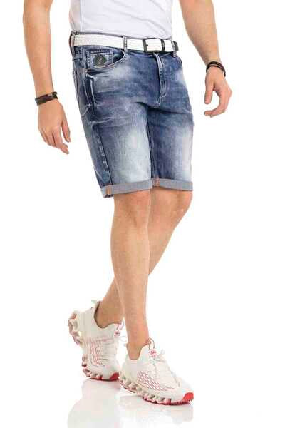CK266 Regular Waist Slim Fit Men's Denim Shorts