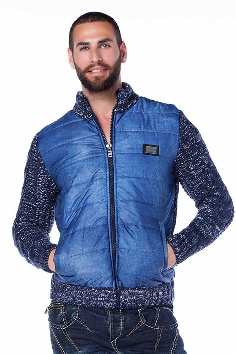CP127 Stand Collar Men's Winter Knit Cardigan