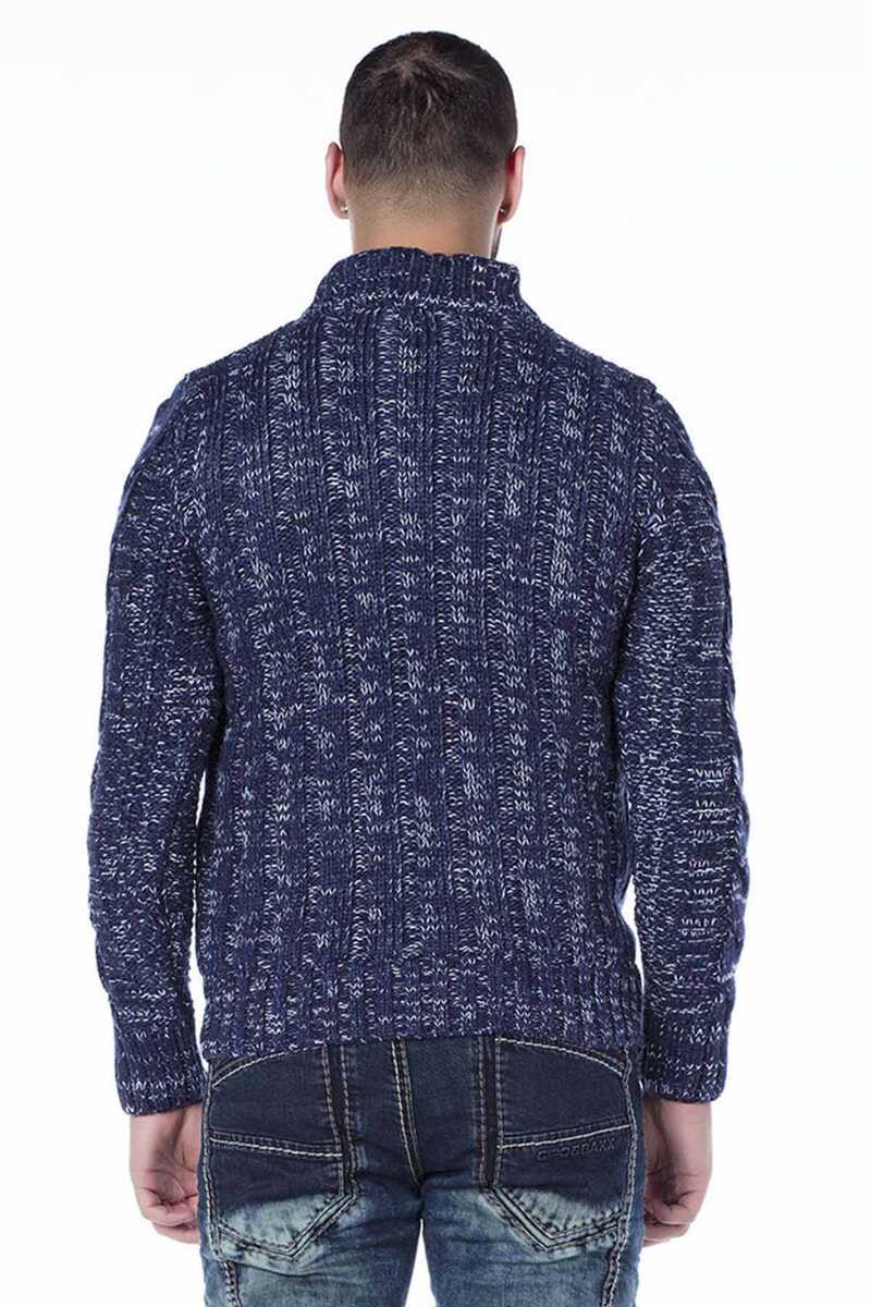 CP127 Stand Collar Men's Winter Knit Cardigan