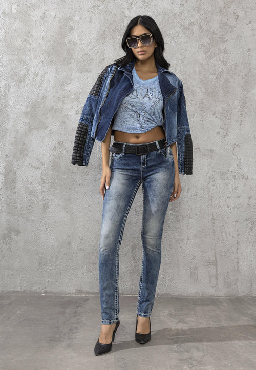 CBW-0639 Stitched Slim Fit Women's Jeans