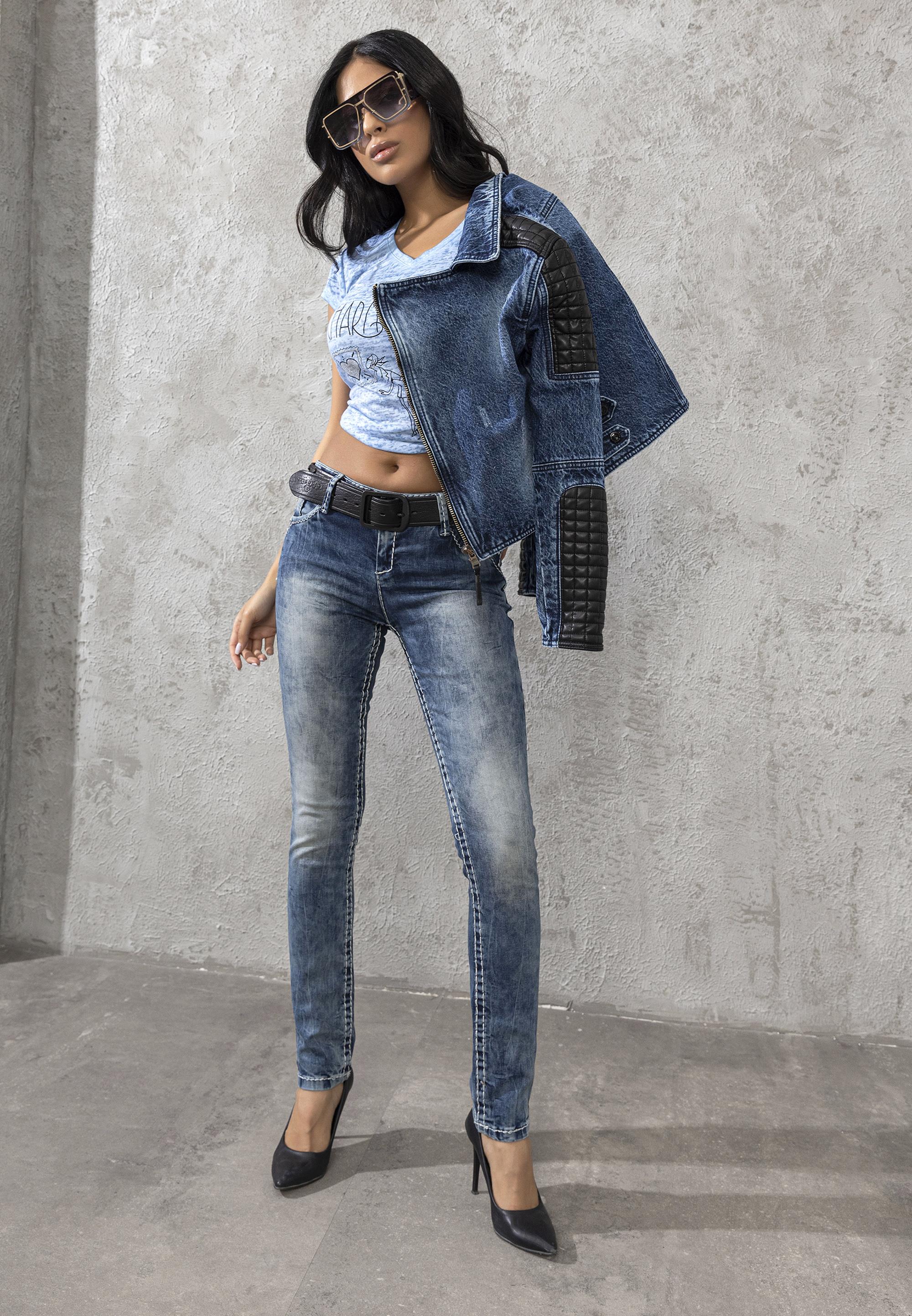 CBW-0639 Stitched Slim Fit Women's Jeans