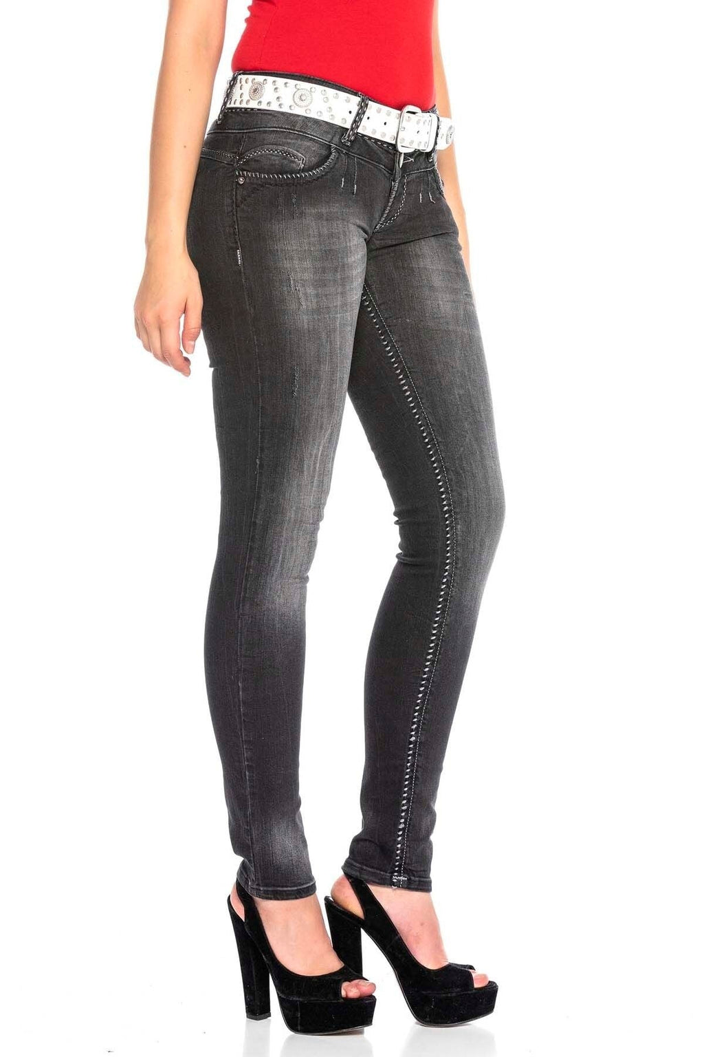 CBW0655 Washed Slim Fit Women's Jeans